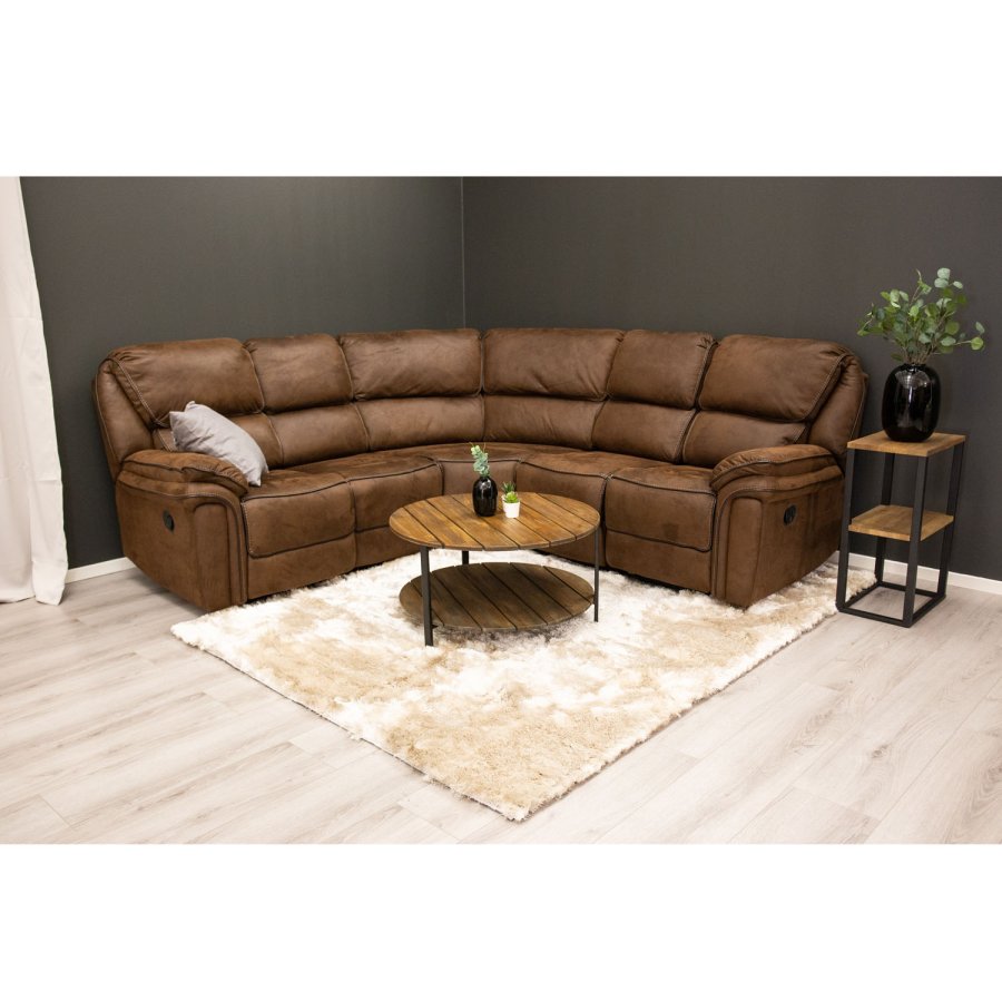 VENTURE DESIGN Saranda hjrnesofa, m. recliner - brun stof