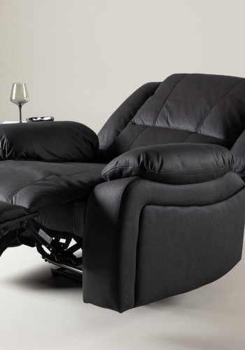 VENTURE DESIGN Singapore recliner lnestol, m. armln - sort polyester og metal