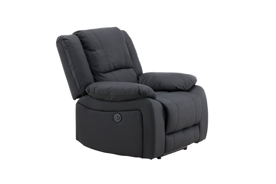 VENTURE DESIGN Singapore recliner lnestol, m. armln - sort polyester og metal