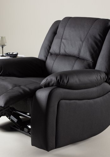 VENTURE DESIGN Singapore recliner lnestol, m. armln - sort polyester og metal