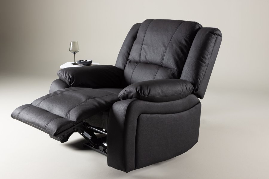 VENTURE DESIGN Singapore recliner lnestol, m. armln - sort polyester og metal