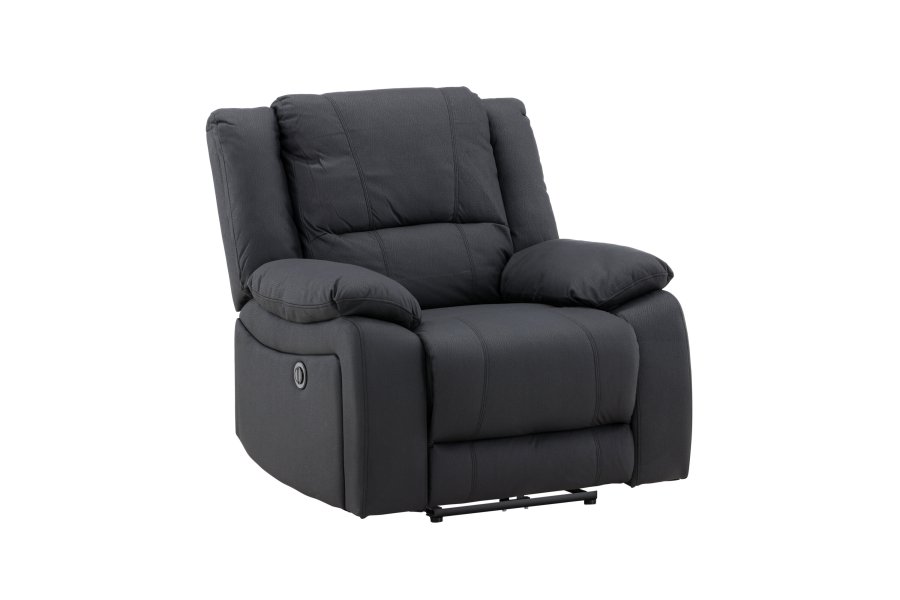 VENTURE DESIGN Singapore recliner lnestol, m. armln - sort polyester og metal