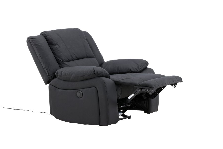 VENTURE DESIGN Singapore recliner lnestol, m. armln - sort polyester og metal