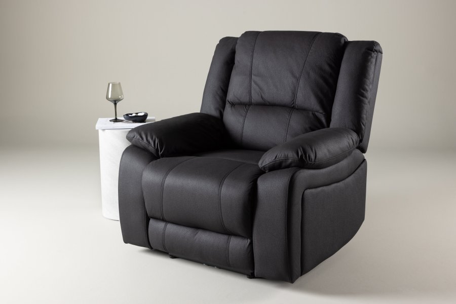VENTURE DESIGN Singapore recliner lnestol, m. armln - sort polyester og metal