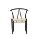 VENTURE DESIGN Alfons spisebordsstol, m. armln - beige rattan og sort stl