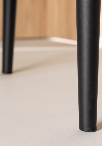 VENTURE DESIGN Alfons spisebordsstol, m. armln - beige rattan og sort stl