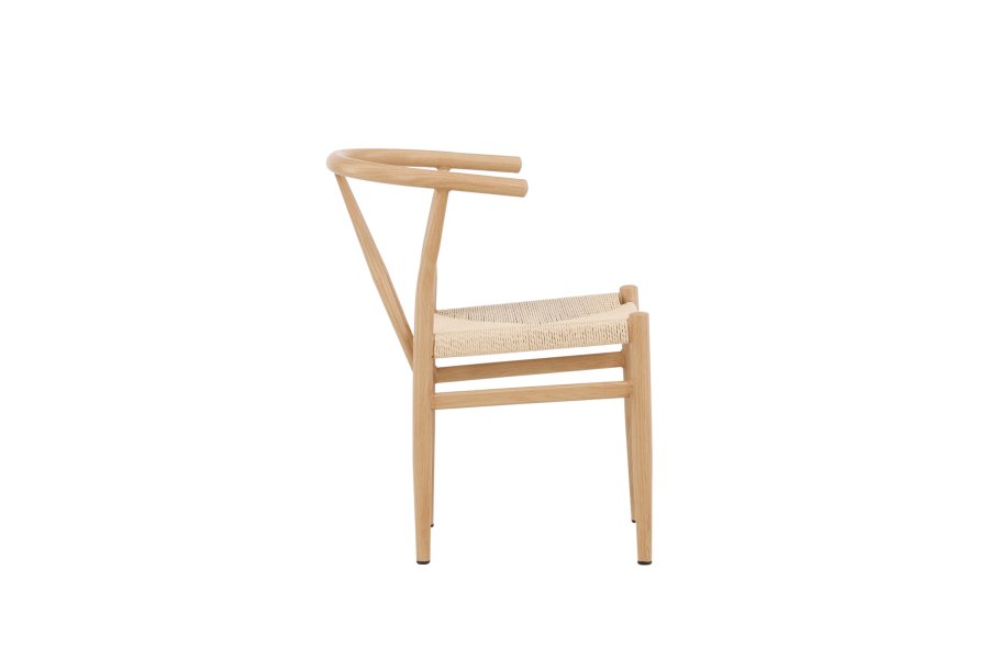 VENTURE DESIGN Alfons spisebordsstol, m. armln - beige rattan og natur stl