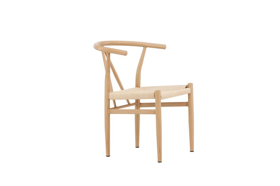 VENTURE DESIGN Alfons spisebordsstol, m. armln - beige rattan og natur stl