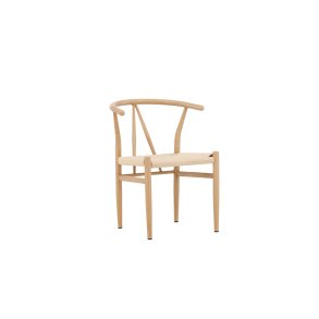 VENTURE DESIGN Alfons spisebordsstol, m. armln - beige rattan og natur stl