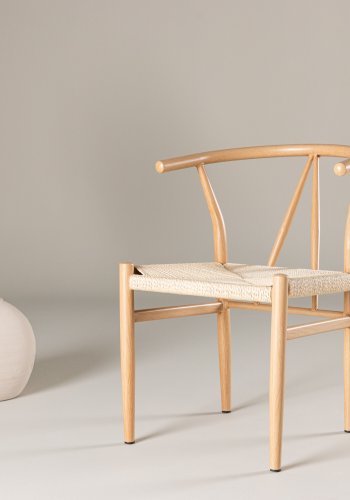 VENTURE DESIGN Alfons spisebordsstol, m. armln - beige rattan og natur stl