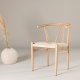 VENTURE DESIGN Alfons spisebordsstol, m. armln - beige rattan og natur stl