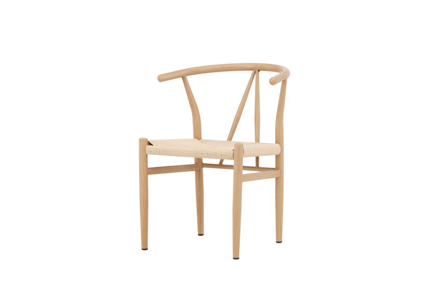 VENTURE DESIGN Alfons spisebordsstol, m. armln - beige rattan og natur stl