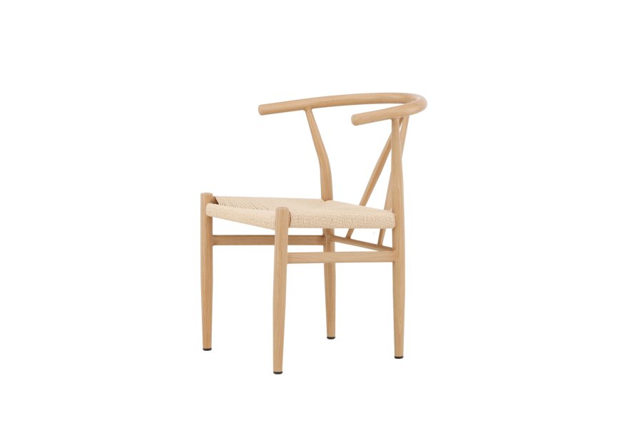 VENTURE DESIGN Alfons spisebordsstol, m. armln - beige rattan og natur stl