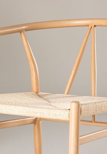 VENTURE DESIGN Alfons spisebordsstol, m. armln - beige rattan og natur stl