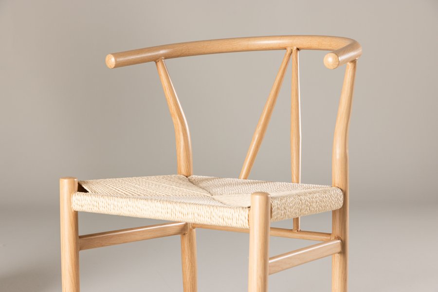 VENTURE DESIGN Alfons spisebordsstol, m. armln - beige rattan og natur stl