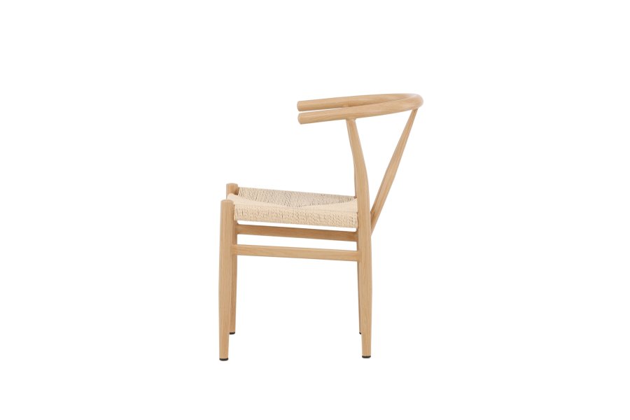 VENTURE DESIGN Alfons spisebordsstol, m. armln - beige rattan og natur stl