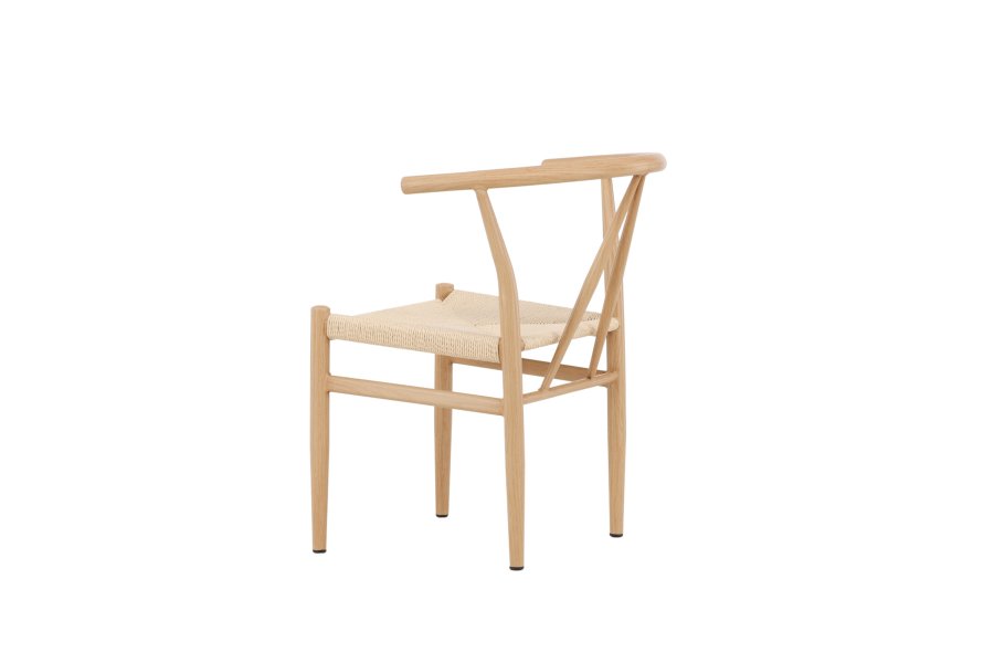 VENTURE DESIGN Alfons spisebordsstol, m. armln - beige rattan og natur stl