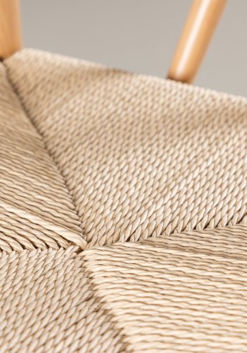 VENTURE DESIGN Alfons spisebordsstol, m. armln - beige rattan og natur stl