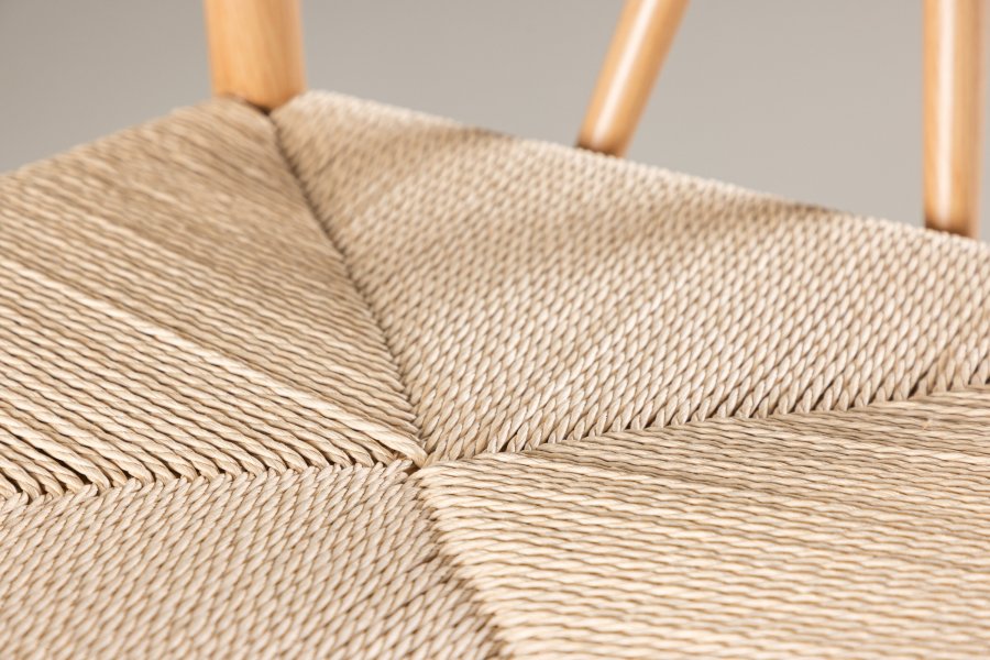 VENTURE DESIGN Alfons spisebordsstol, m. armln - beige rattan og natur stl