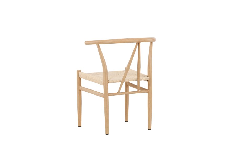 VENTURE DESIGN Alfons spisebordsstol, m. armln - beige rattan og natur stl