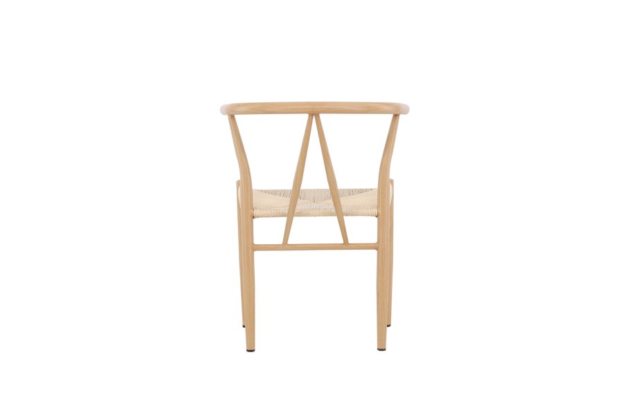 VENTURE DESIGN Alfons spisebordsstol, m. armln - beige rattan og natur stl