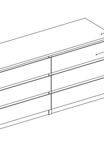 TVILUM Naia kommode -hvid hjglans tr, m. 6 skuffer
