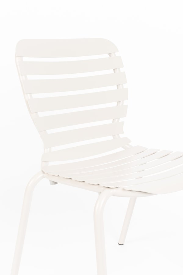 ZUIVER Vondel havestol, stabelbar - ler hvid aluminium