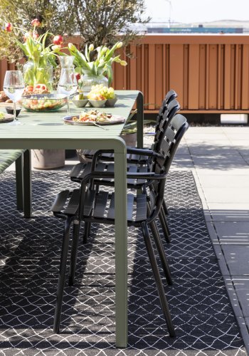 ZUIVER Vondel havestol, m. armln - sort aluminium