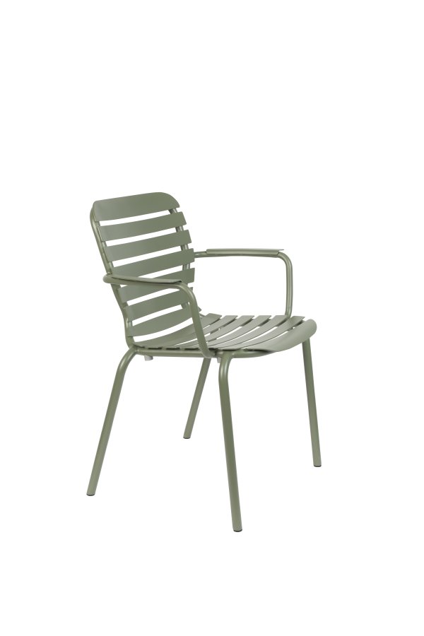 ZUIVER Vondel havestol, m. armln - grn aluminium