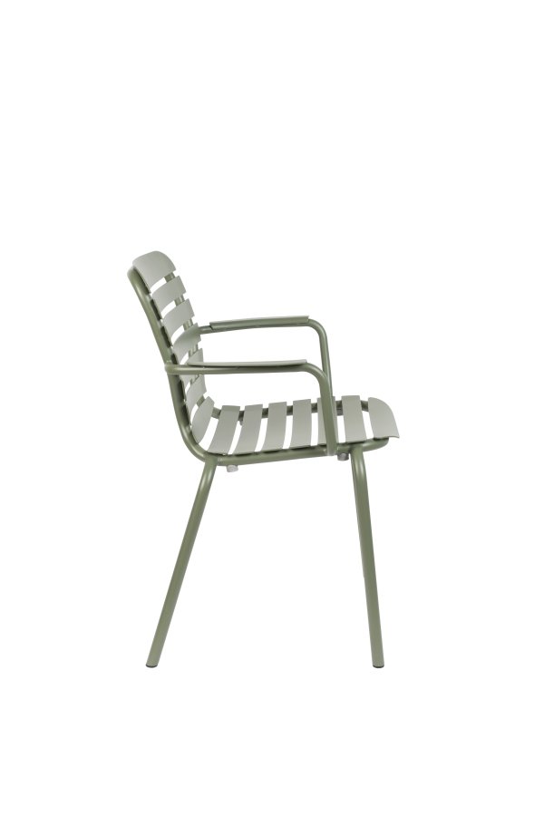 ZUIVER Vondel havestol, m. armln - grn aluminium