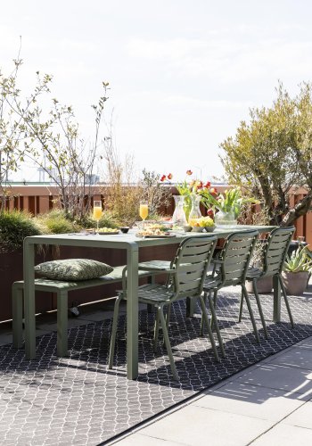 ZUIVER Vondel havestol, m. armln - grn aluminium