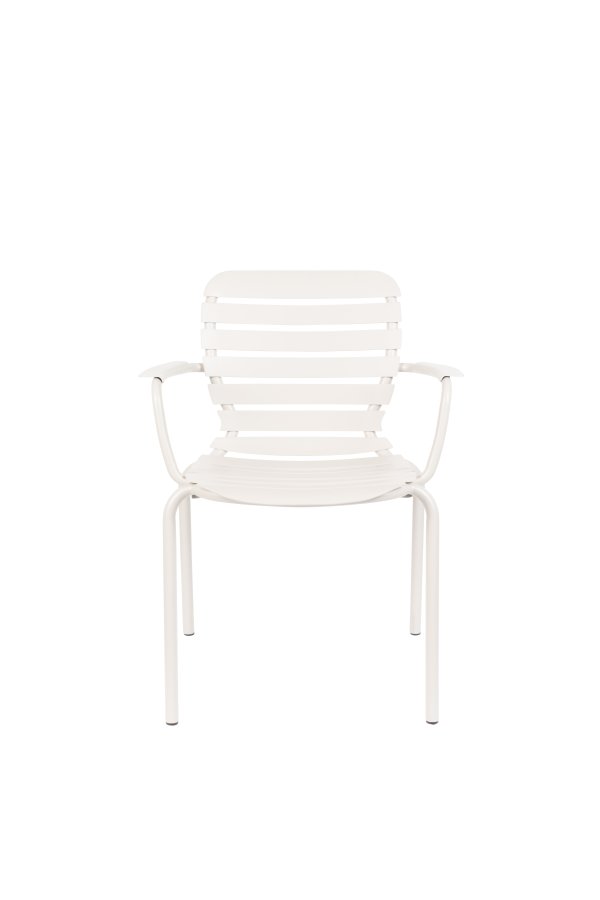 ZUIVER Vondel havestol, m. armln - ler hvid aluminium