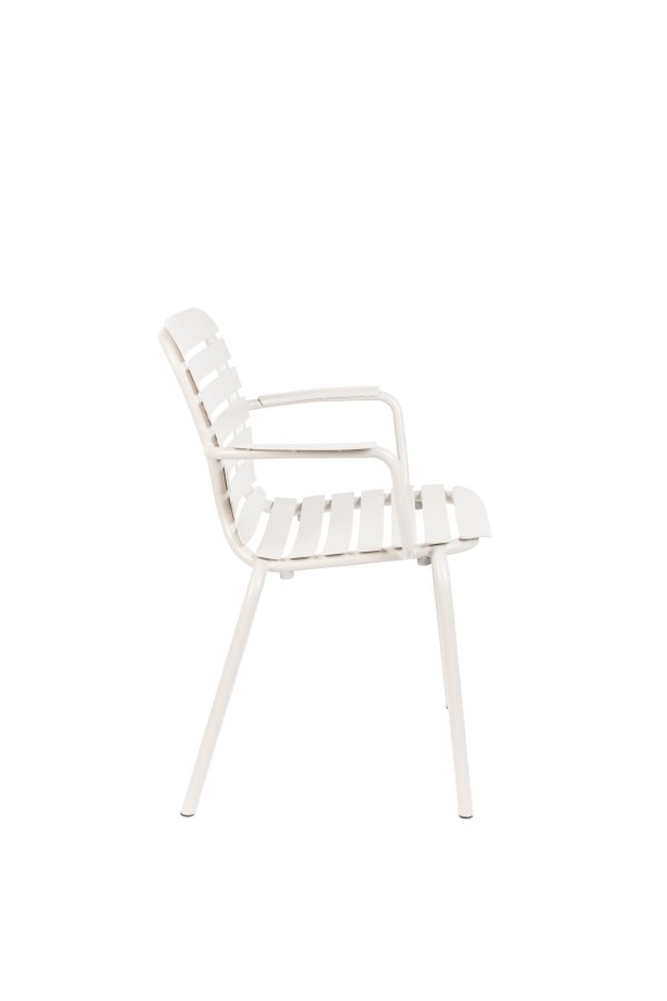 ZUIVER Vondel havestol, m. armln - ler hvid aluminium