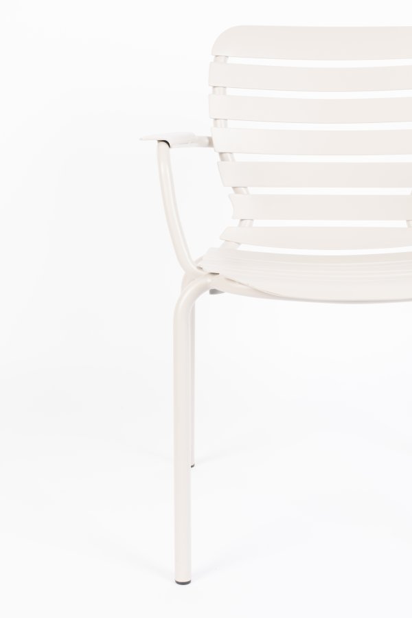 ZUIVER Vondel havestol, m. armln - ler hvid aluminium