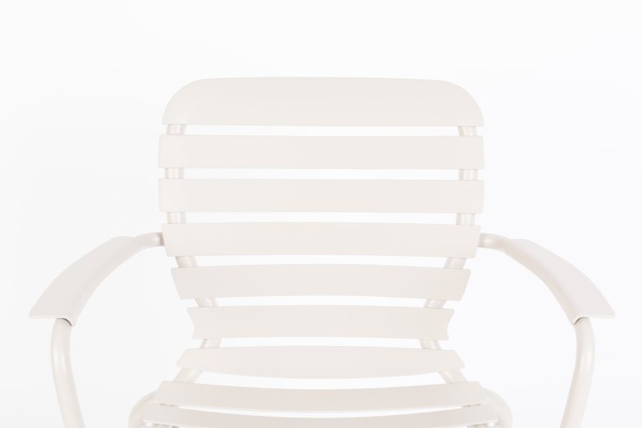 ZUIVER Vondel havestol, m. armln - ler hvid aluminium