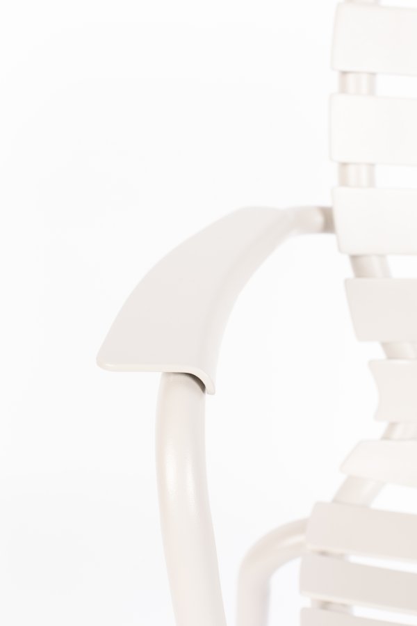 ZUIVER Vondel havestol, m. armln - ler hvid aluminium