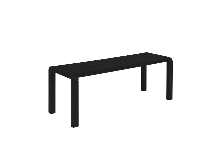 ZUIVER Vondel havebnk, rektangulr - sort aluminium (129,5x45)