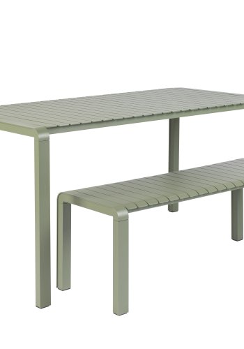 ZUIVER Vondel havebnk, rektangulr - grn aluminium (129,5x45)