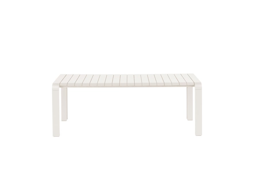 ZUIVER Vondel havebnk, rektangulr - ler hvid aluminium (129,5x45)
