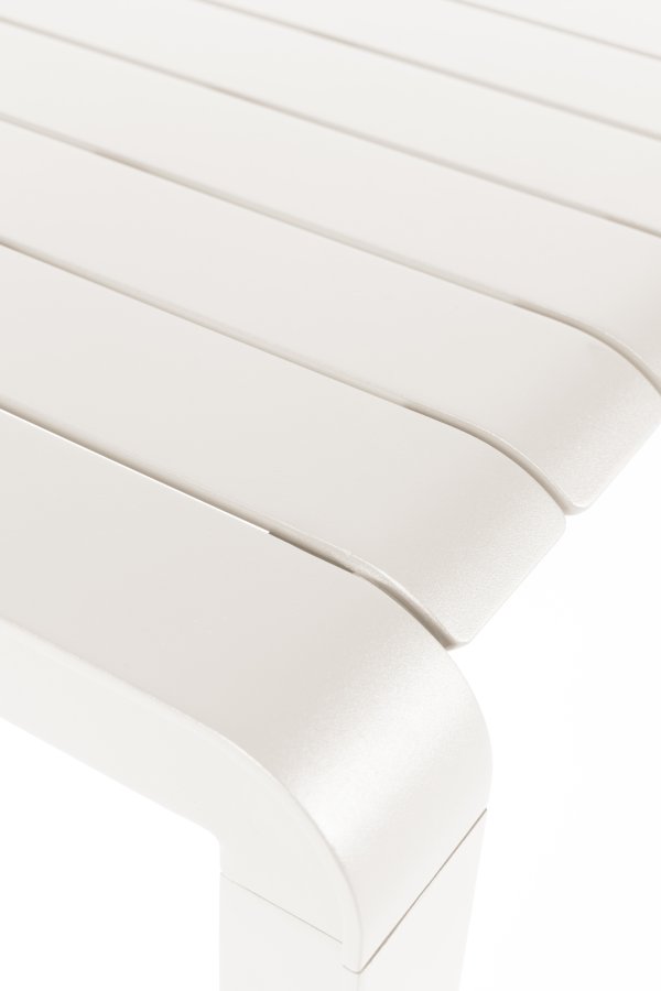 ZUIVER Vondel havebnk, rektangulr - ler hvid aluminium (129,5x45)