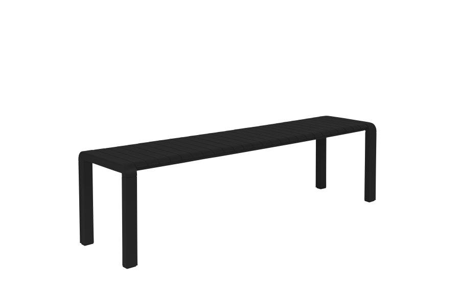 ZUIVER Vondel havebnk, rektangulr - sort aluminium (175x45)