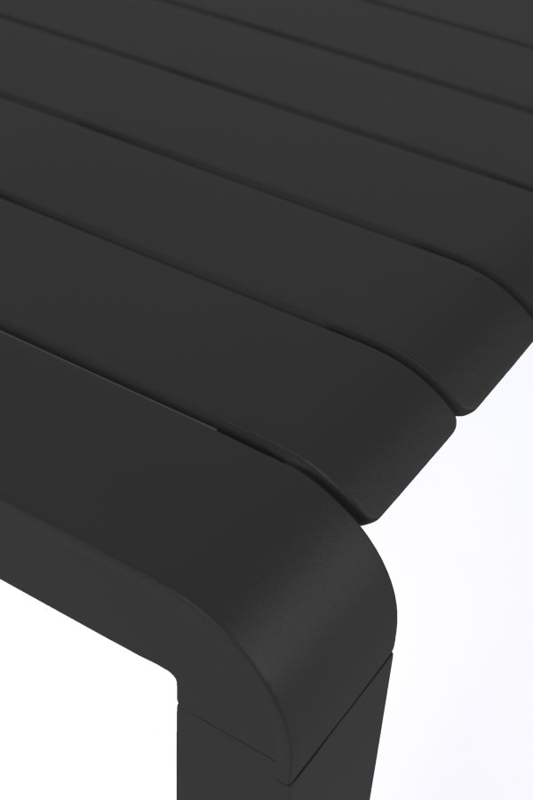 ZUIVER Vondel havebnk, rektangulr - sort aluminium (175x45)