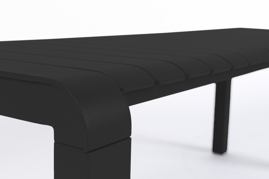 ZUIVER Vondel havebnk, rektangulr - sort aluminium (175x45)