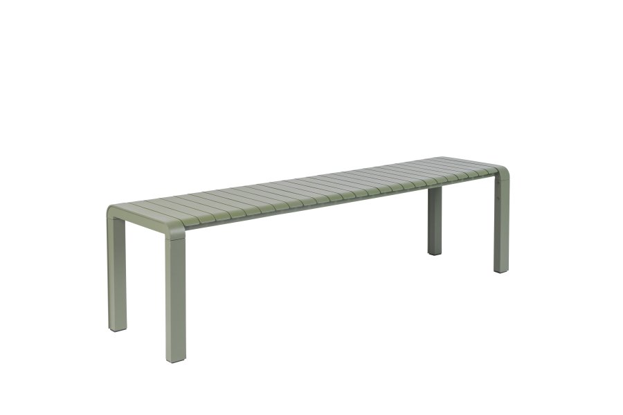 ZUIVER Vondel havebnk, rektangulr - grn aluminium (175x45)