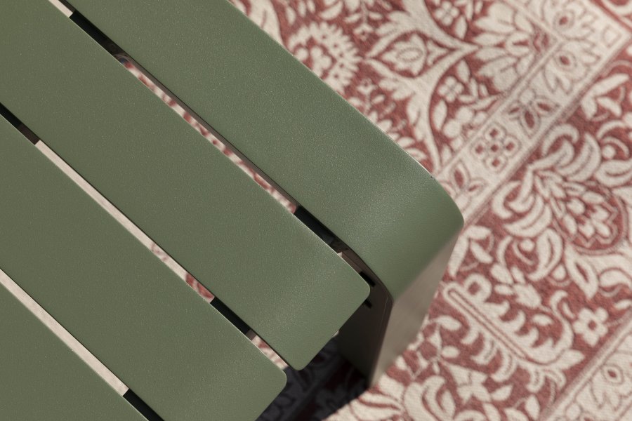 ZUIVER Vondel havebnk, rektangulr - grn aluminium (175x45)