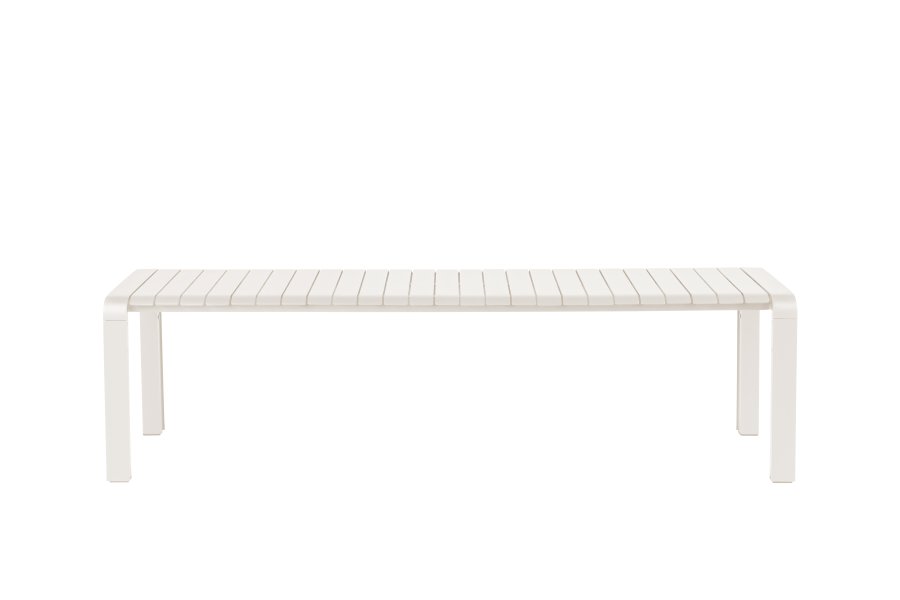 ZUIVER Vondel havebnk, rektangulr - ler hvid aluminium (175x45)
