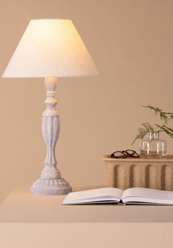 VENTURE DESIGN Caen bordlampe - beige hr og gr tr