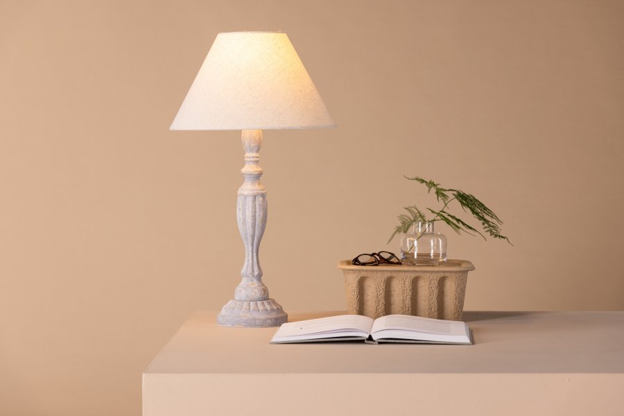 VENTURE DESIGN Caen bordlampe - beige hr og gr tr