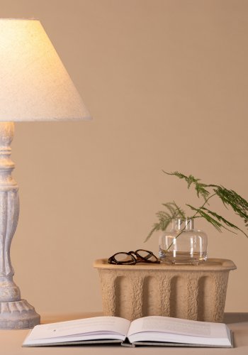 VENTURE DESIGN Caen bordlampe - beige hr og gr tr