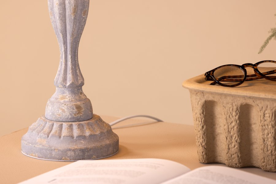 VENTURE DESIGN Caen bordlampe - beige hr og gr tr